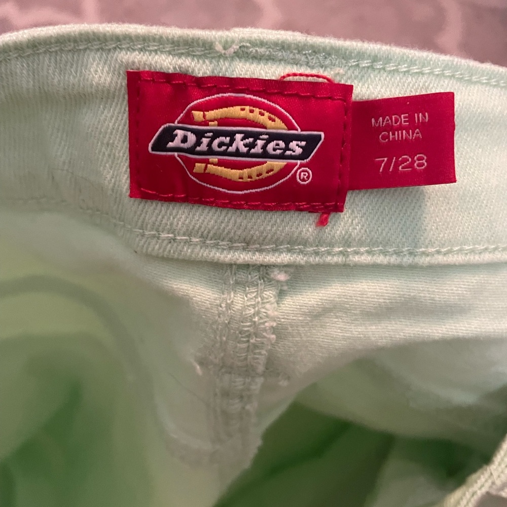 DICKIES X PACSUN Light Green Denim Shorts - Picture 4 of 4